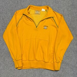 Vintage Cutty Sark Quarter Zip Sweatshirt Mens Large Yellow Green Pullover